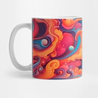 8 Planets in Psychedelic Milky Way space vibrant colors Seamless pattern Mug